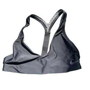 Nike Swim Womens Black T-Back Bikini Top Geometric Lining NESSC188 Size Medium